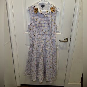NWOT Unique Vintage Disney Bambi Collared Pastel Floral Ladies Dress